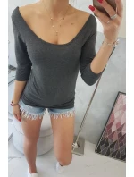 Blúzka s okrúhlym výstrihom graphite melange Blúzka s okrúhlym výstrihom graphite melange