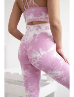 Fitness set model 20129769 legíny push up světle růžová + ecru - K-Fashion