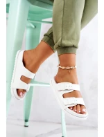 Gumové pantofle se sponou Bíle Corina Gumové pantofle se sponou Bíle Corina