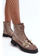 Dámské módní boty se zipem a ozdobami D&A model 21636951 - S.Barski Dámské módní boty se zipem a ozdobami D&A model 21636951 - S.Barski