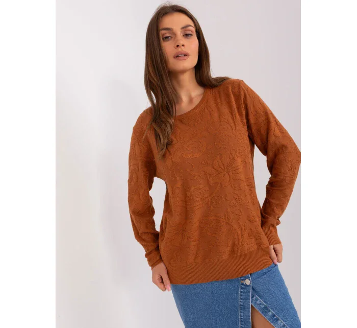 Sweter AT SW model 18884792 jasny brązowy - FPrice Sweter AT SW model 18884792 jasny brązowy - FPrice