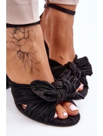 Módne sandále s kabelkami na podpätkoch Black Callum