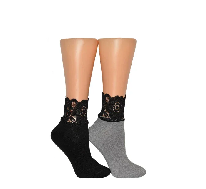 Dámske ponožky 1061 Grey with black - Milena