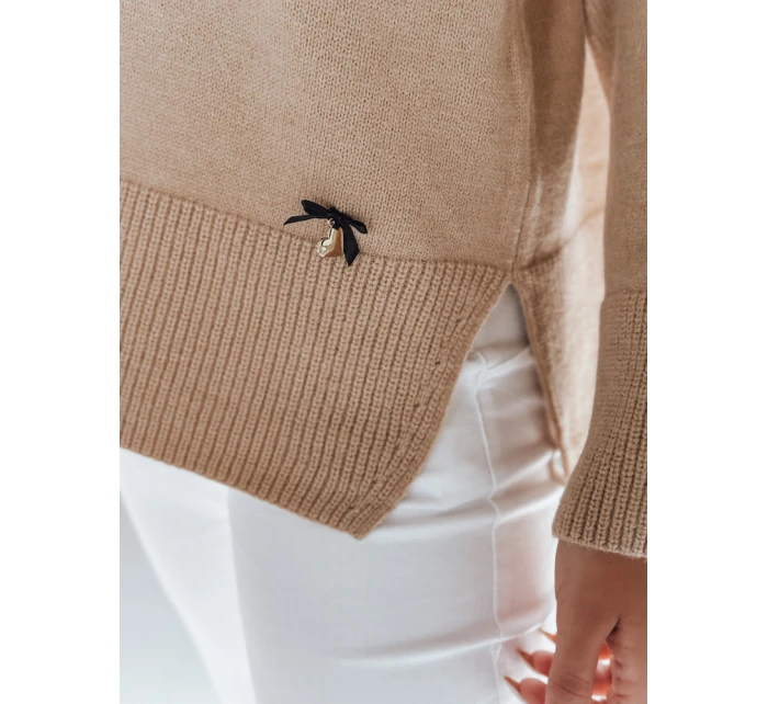 Svetr s výstřihem do V camel Dstreet model 21991005 - FashionStreet