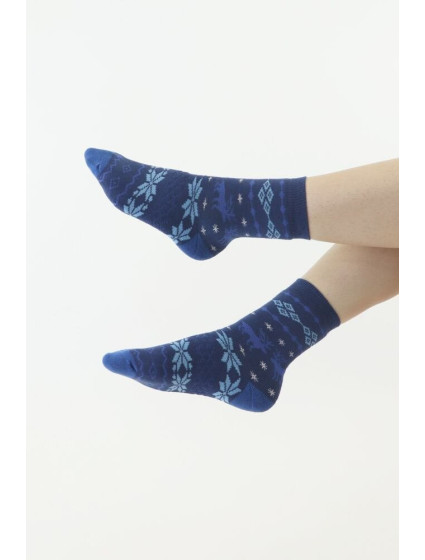 Thermo ponožky Norweg tmavo modré so sobmi