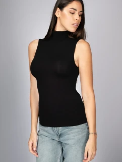 Intimidea Dámske tričko bez rukávov so stojačikom Farba: Čierna, Veľkosť: