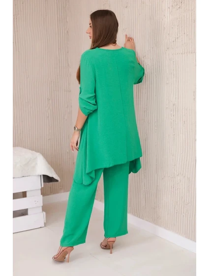 Sada halenky + kalhot s přívěskem jasně zelená