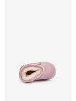 Dziecięce Ocieplane Botki Śniegowce Różowe Gooby