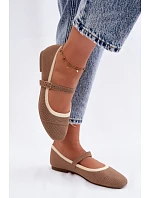 Ploché baleríny z materiálu světle hnědé model 22122467 - Boto