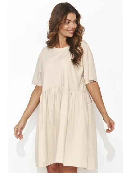 Denné šaty NU470 béžové - Numinou