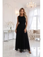dlouhé maxi šaty s kulatým výstřihem – černé model 22294993 - numoco basic dlouhé maxi šaty s kulatým výstřihem – černé model 22294993 - numoco basic