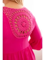 Dámske šaty z viskózy v nadmernej veľkosti s ozdobou Azura Fuchsia