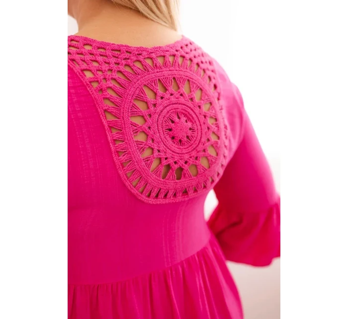 Dámske šaty z viskózy v nadmernej veľkosti s ozdobou Azura Fuchsia