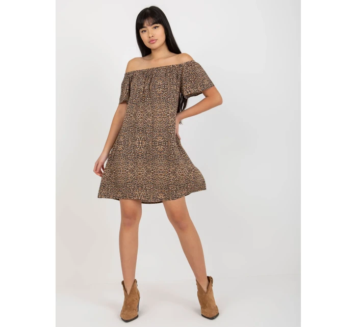 Dámské šaty model 18116319 hnědé - FPrice Dámské šaty model 18116319 hnědé - FPrice