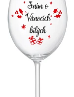 SEN O BIELYCH VIANOCIACH - číry pohár na víno 350 ml