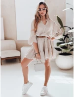 letní mušelínové šaty světle béžové Dstreet model 21989661 - FashionStreet
