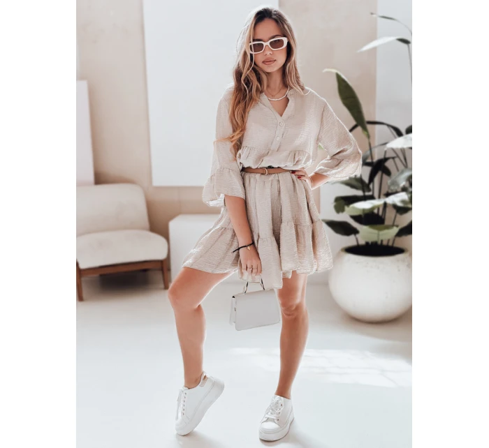 letní mušelínové šaty světle béžové Dstreet model 21989661 - FashionStreet