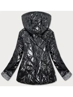 Lesklá černá prošívaná dámská bunda model 16147484 - S'WEST