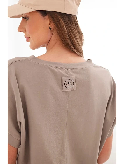 Dámská bavlněná halenka s výstřihem do V a krátkým rukávem fango Dámská bavlněná halenka s výstřihem do V a krátkým rukávem fango