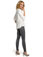 M333 Asymetrická vrstvená blúzka - ecru farba M333 Asymetrická vrstvená blúzka - ecru farba