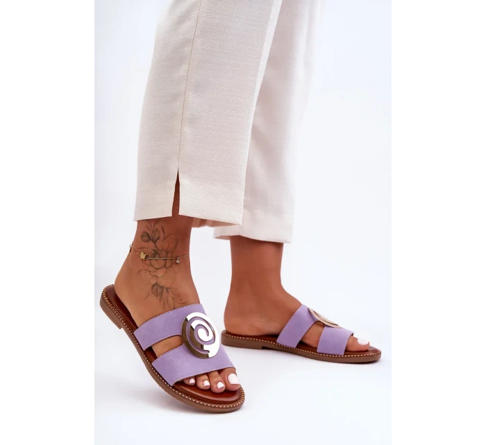 Módní Pantofle S Lesklou Ozdobou Fialové Deep Breath Módní Pantofle S Lesklou Ozdobou Fialové Deep Breath