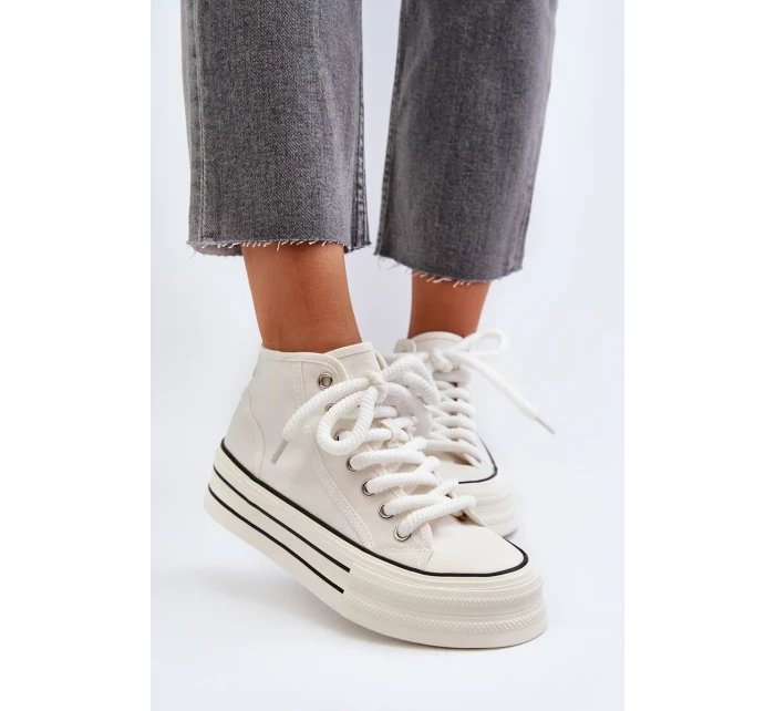 Dámské Tenisky na platformě Bílé Aineri Dámské Tenisky na platformě Bílé Aineri