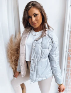 Dámska prešívaná obojstranná bunda NATINA light grey FashionStreet TY3618