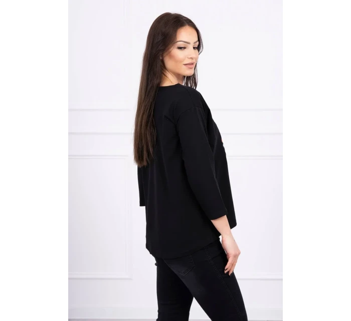 Halenka s 3D grafikou kočky černá