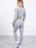 Súprava s ozdobnými stuhami sivá