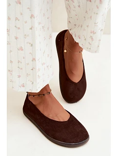 Dámské baleríny barefoot čokoládové Hollin