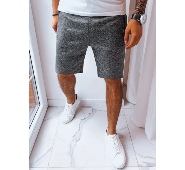 Pánske tmavosivé teplákové šortky FashionStreet SX2229