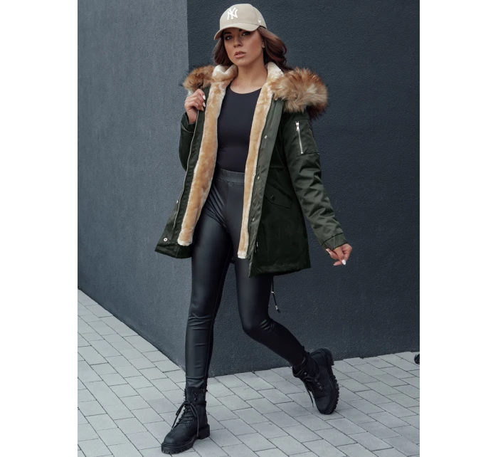 Dámská zimní bunda parka s kapucí II zelená Dstreet model 21979736 - FashionStreet