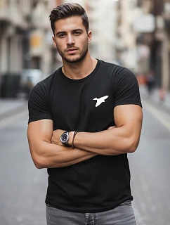 Koszulka męska z nadrukiem czarna model 22182538 - FashionStreet