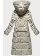 Světle béžová dlouhá dámská zimní prošívaná bunda model 21248635 - Libland
