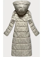 Dámska prešívaná dlhá zimná bunda Libland light beige (7767) Dámska prešívaná dlhá zimná bunda Libland light beige (7767)