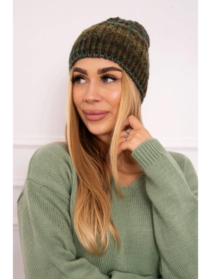 Fleecová čiapka Melisa K241 hnedá+zelená