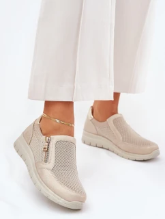 Dámské polobotky na platformě se zipem zlaté model 21689124 - EVENTO