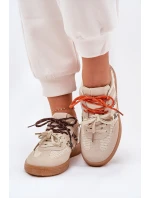 Sneakersy Damskie Z Podwójnym Sznurowaniem Panterka Beżowe Ollabes Sneakersy Damskie Z Podwójnym Sznurowaniem Panterka Beżowe Ollabes