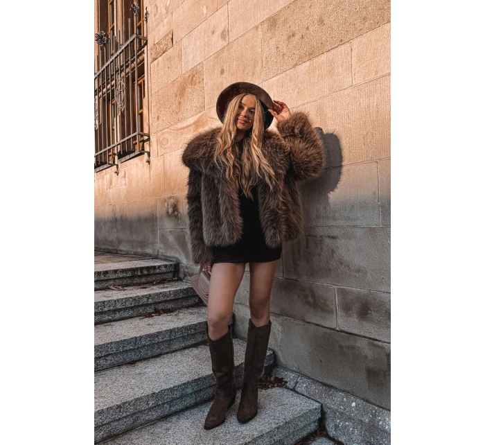 Dámské Kovábojky Na Podpatku Z Eko Semiše Hnědé Esmira Dámské Kovábojky Na Podpatku Z Eko Semiše Hnědé Esmira