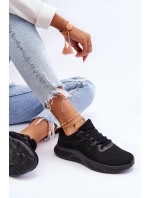 Klasické dámske športové šnurovacie topánky Black Darla