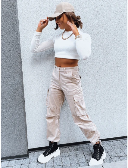 dámské padákové kalhoty světle béžové Dstreet model 21971068 - FashionStreet