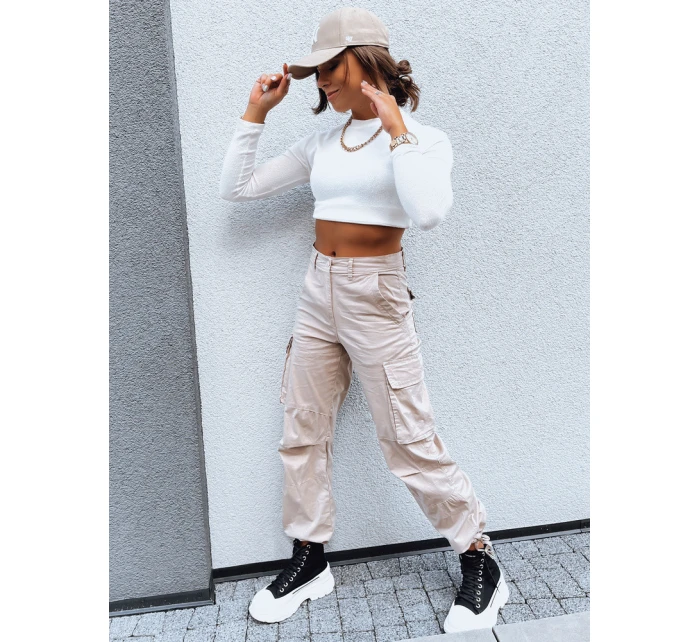 dámské padákové kalhoty světle béžové Dstreet model 21971068 - FashionStreet