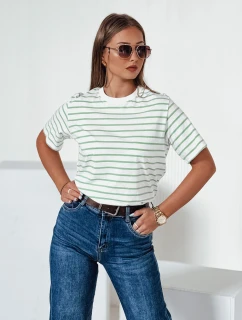 Dámske pruhované tričko RILANT zelené FashionStreet RY2563