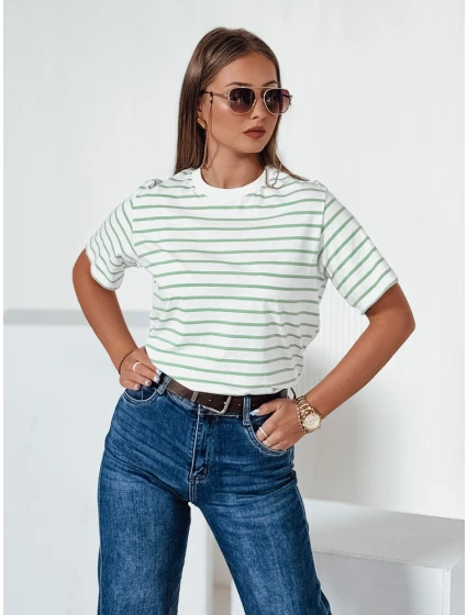 Dámske pruhované tričko RILANT zelené FashionStreet RY2563 Dámske pruhované tričko RILANT zelené FashionStreet RY2563
