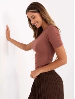 Damski tshirt na jedno brązowy model 21224451 - Factory Price