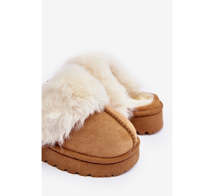 Kapcie Dziecięce Z Futerkiem Camel Birasta