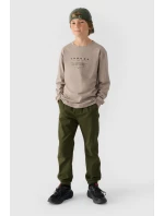 Chlapecké Kalhoty Jogger Casual Hladké Khaki model 21668677 - 4F