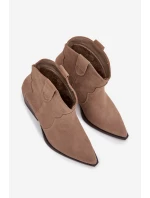 Nazouvací dámské kovbojky z přírodního semiše béžové model 21713721 - Boto Nazouvací dámské kovbojky z přírodního semiše béžové model 21713721 - Boto