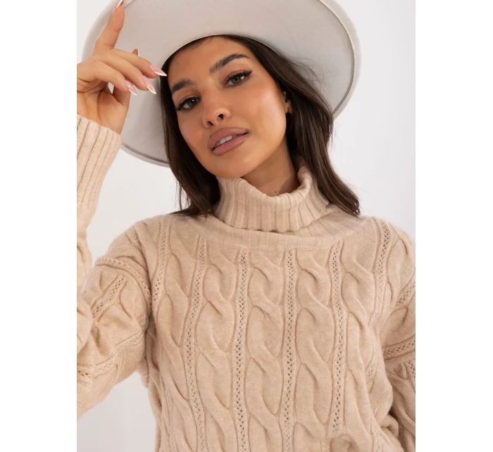 Sweter AT SW model 20459125 beżowy - FPrice Sweter AT SW model 20459125 beżowy - FPrice