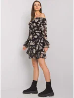 Šaty DHJ SK 15015.56P čierna a béžová